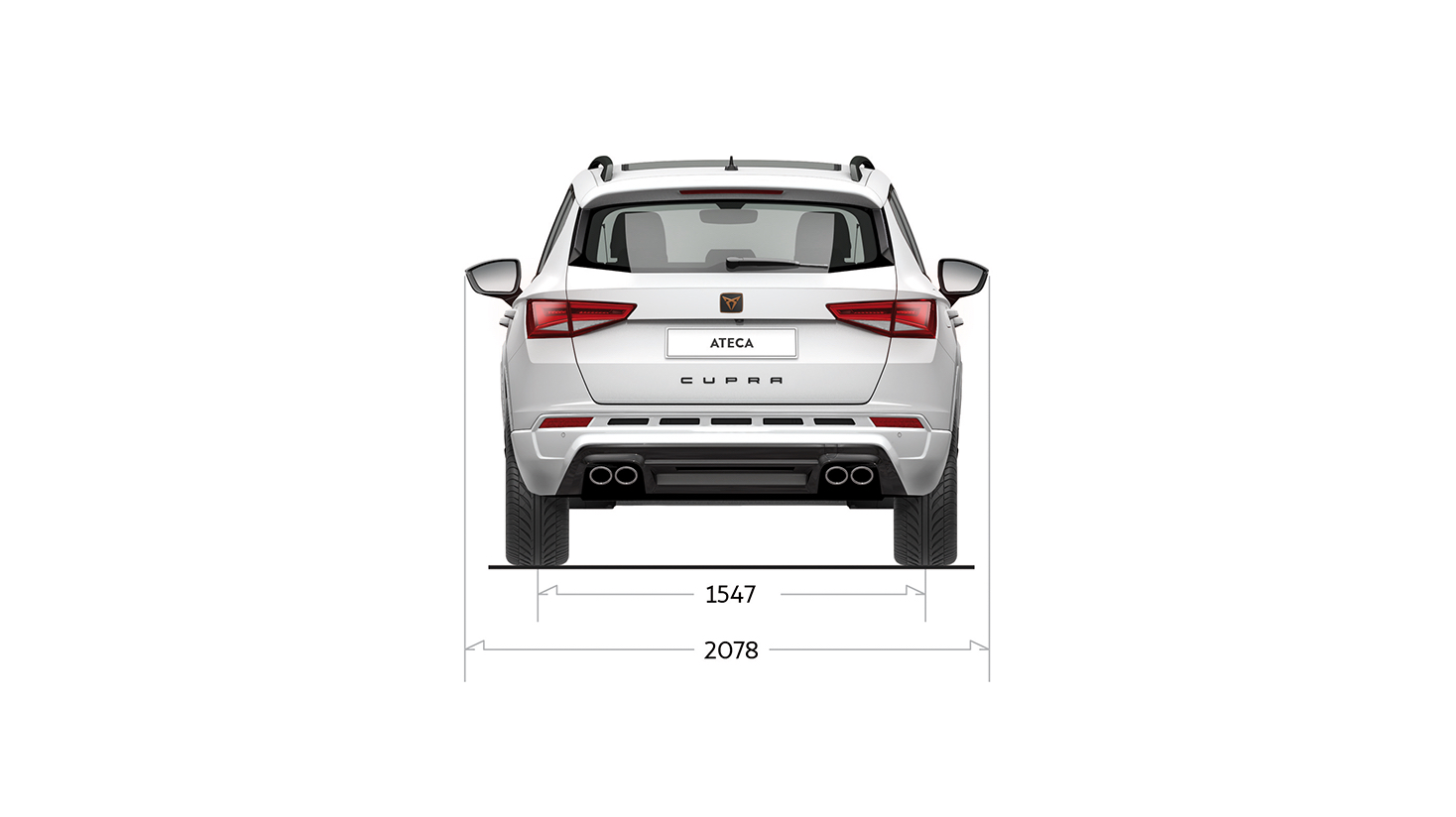קופרה אטקה - רוחב מאחורי הרכב