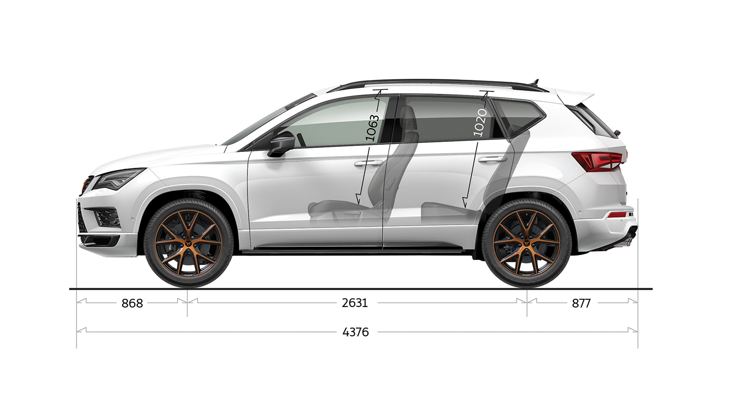 קופרה אטקה - אורך מצד הרכב