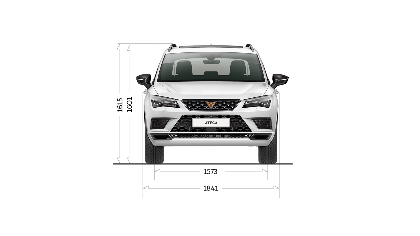 קופרה אטקה - רוחב מהחלק הקדמי של הרכב